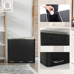 Prügikast CLEAN PRO Black, 3 x 18 L