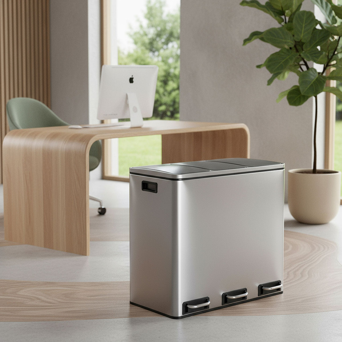 Prügikast CLEAN PRO Silver 3 x 18 L