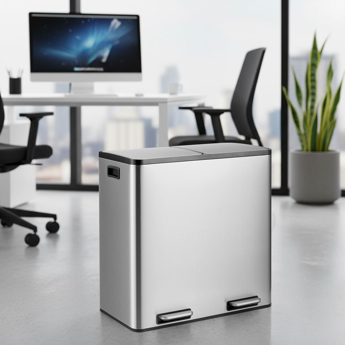 Prügikast CLEAN Stainless 2 x 30 L