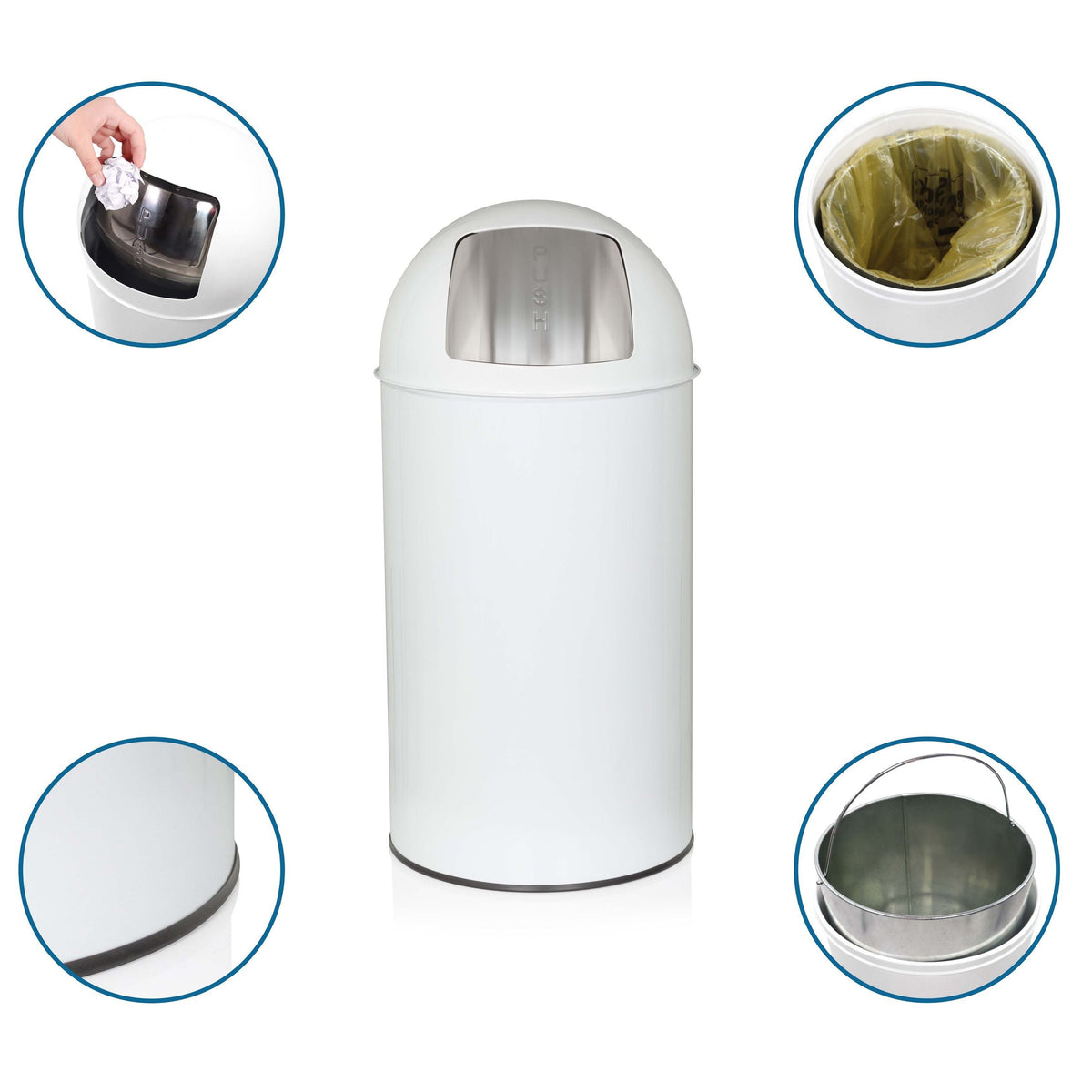 Prügikast PUSH White 50 L
