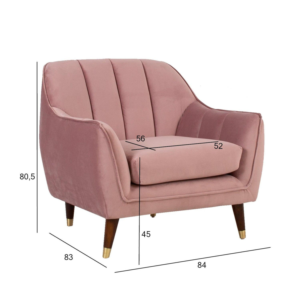 Tugitool JOANNA 84x83xH805cm violetne-roosa samet