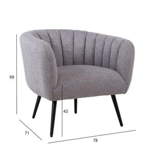 Tugitool TUCKER 78x71xH69cm, hall kangas, mustad metalljalad