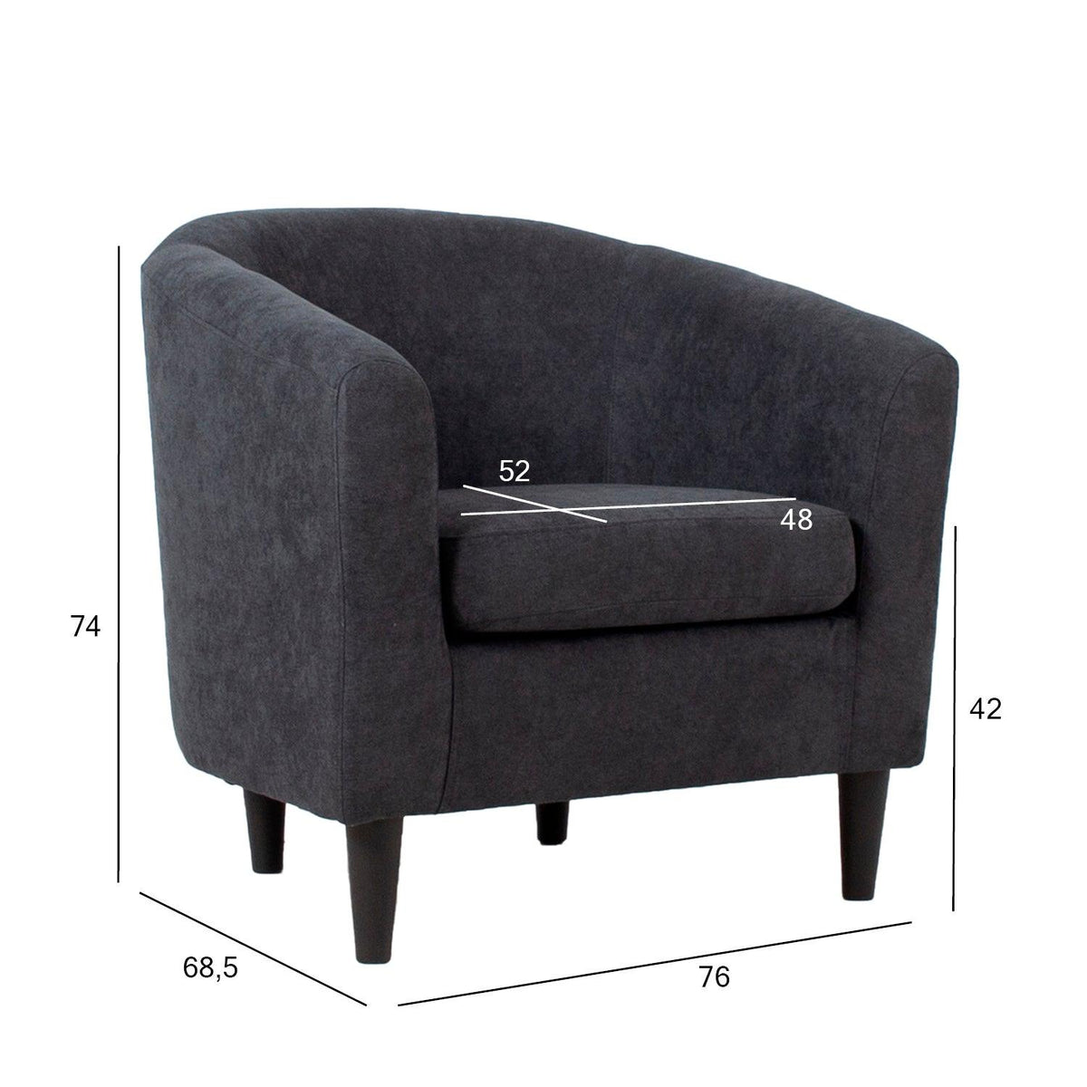 Tugitool WESTER 76x685xH74cm tumehall kangas