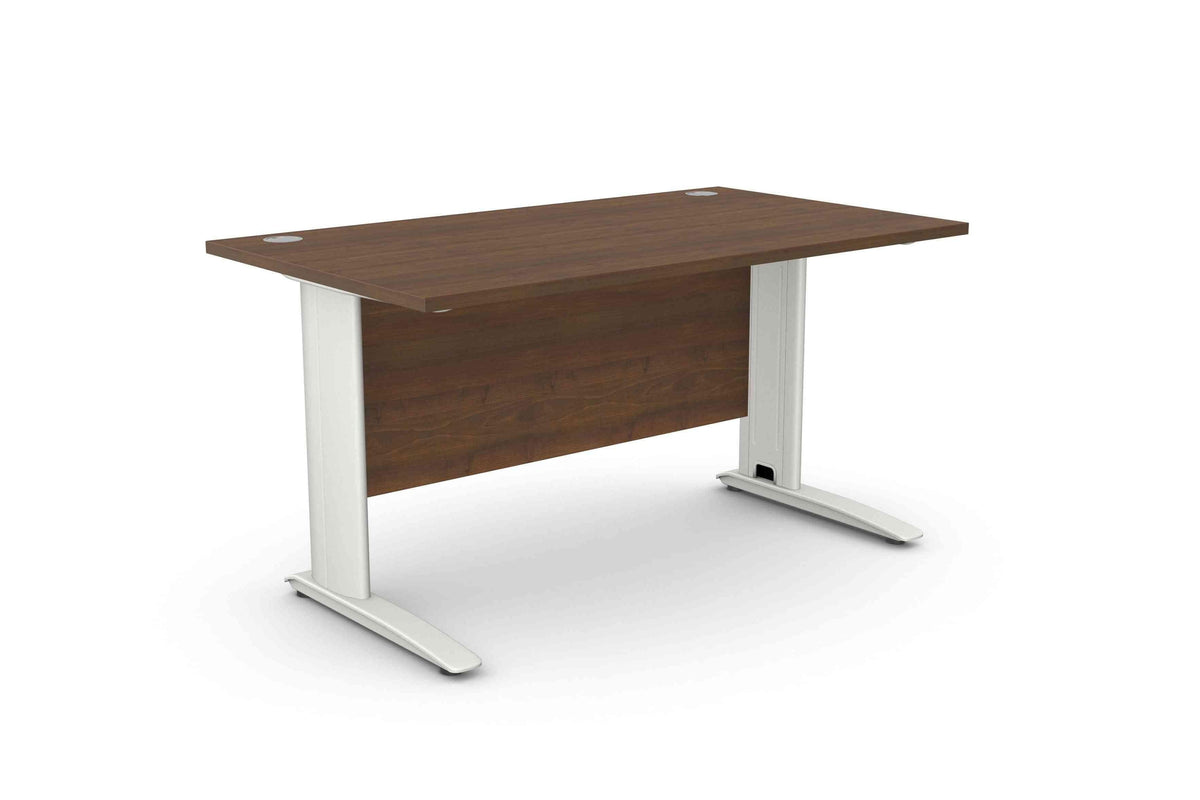 Kontorilaud ARETH STANDARD, esipaneeliga – Pähkel / Valge / 140 x 80