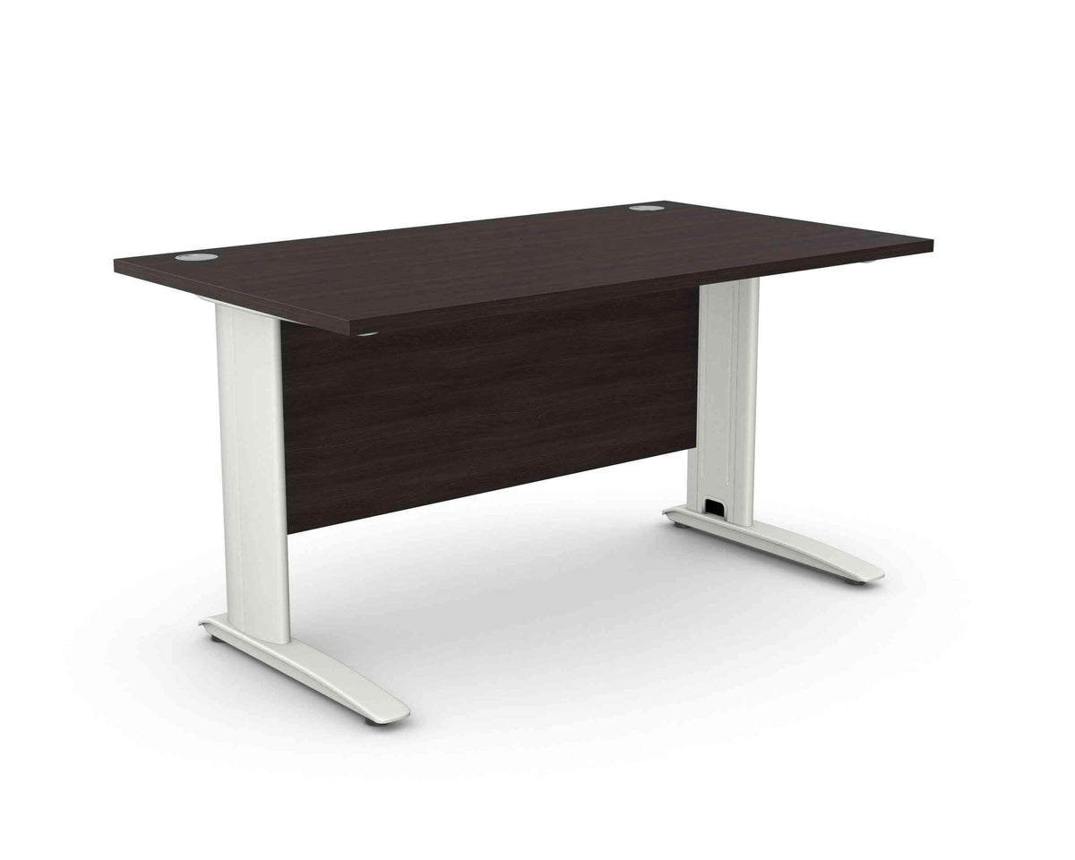 Kontorilaud ARETH STANDARD, esipaneeliga – Must / Valge / 140 x 80