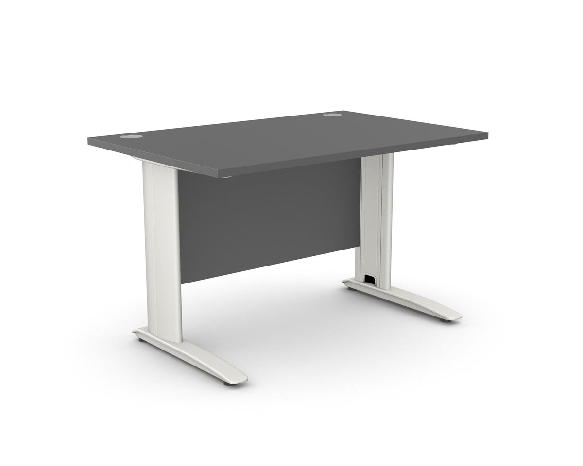 Kontorilaud ARETH STANDARD, esipaneeliga – Grafiit / Valge / 120 x 80