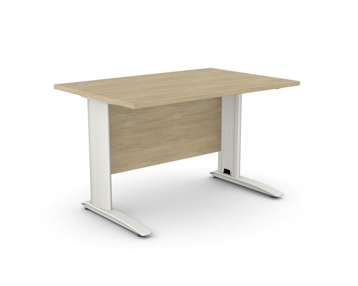 Kontorilaud ARETH STANDARD, esipaneeliga – Amber Oak / Valge / 120 x 80