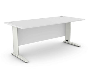 Kontorilaud ARETH STANDARD, esipaneeliga – Helehall / Valge / 180 x 80