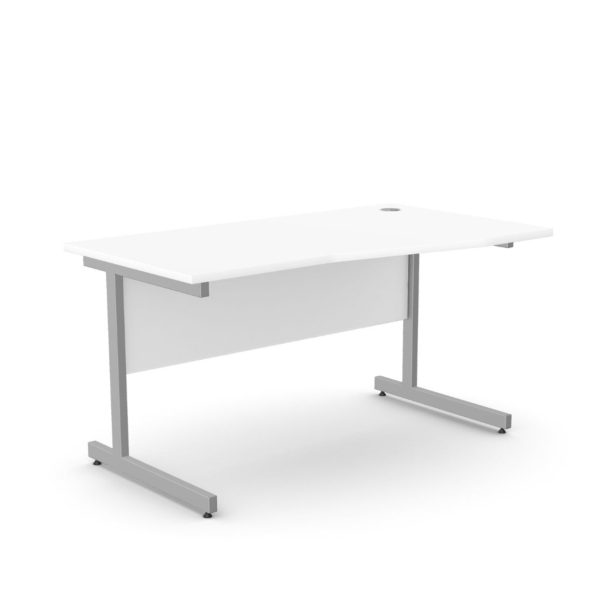Büroolaud BRAMWICH II, kattepaneeliga – Valge / 140 x 70/80 cm / Paremal