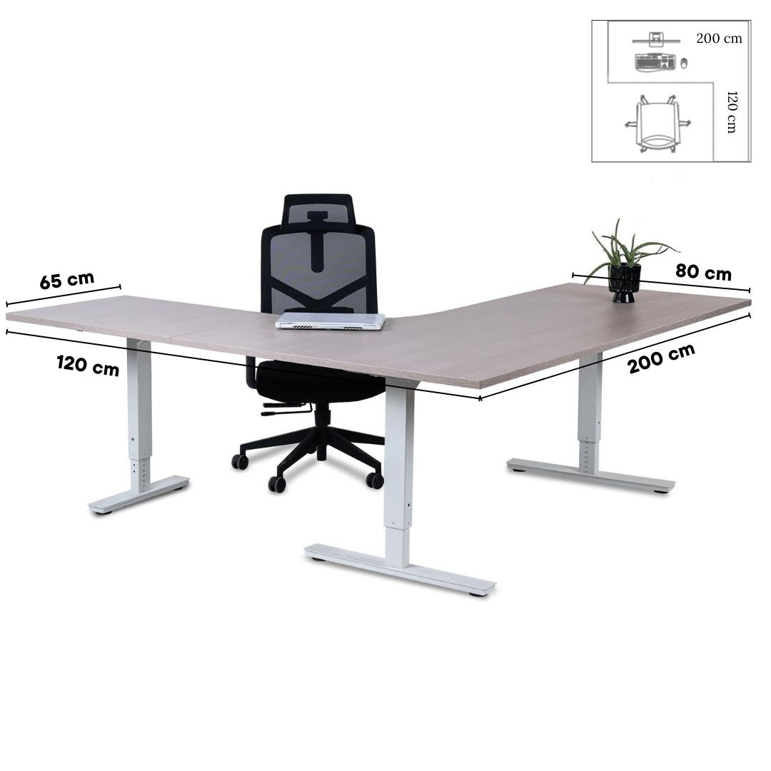 Kontorilaud Forza Line L-kujuline 200 cm x 120 cm – Nabucco / Valge / Parempoolne