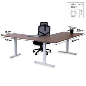 Kontorilaud Forza Line L-kujuline 200 cm x 120 cm – Pähkel / Valge / Parempoolne