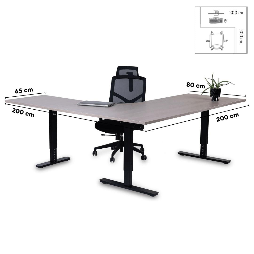 Büroolaud Forza Line L-kujuline 200 cm x 200 cm – Nabucco / Must / Parem