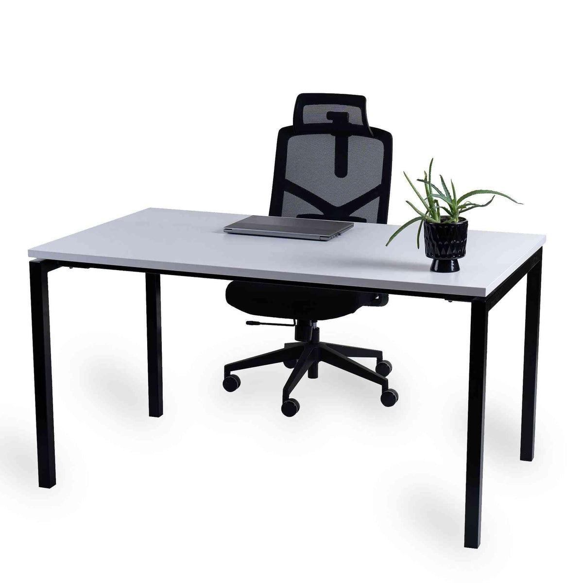 Kontorilaud Office Line – Valge / Must / 120 x 80 cm