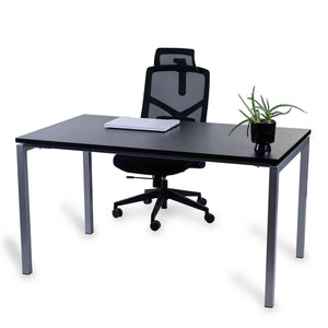 Kontorilaud Office Line – Must / Hõbedane / 120 x 80 cm