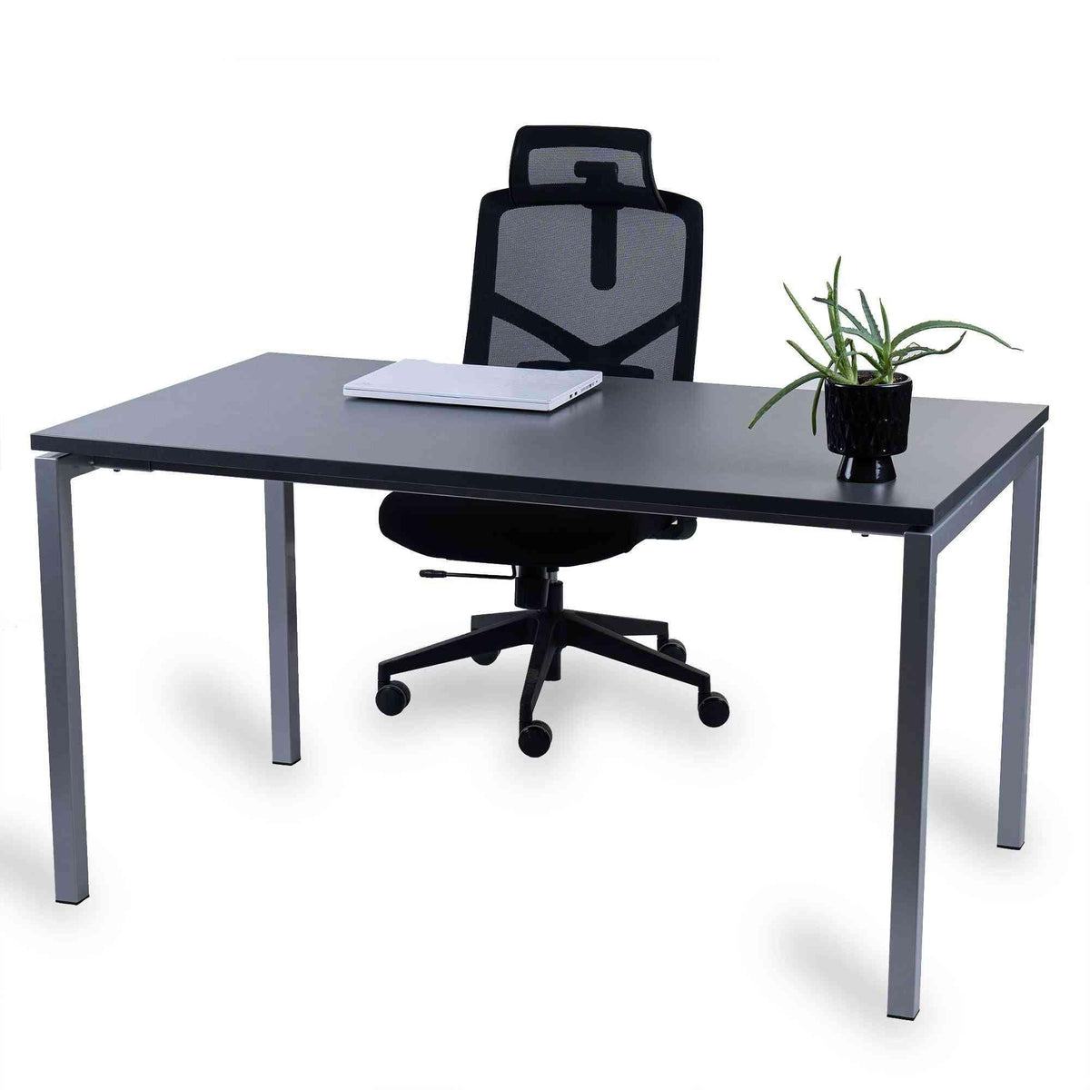 Kontorilaud Office Line – Antratsiit / Hõbedane / 120 x 80 cm