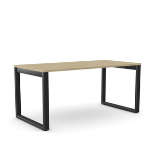 Office Line O-kujuline kontorilaud – American Oak / Must / 120 x 80 cm