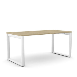 Office Line O-kujuline kontorilaud – American Oak / Valge / 120 x 80 cm