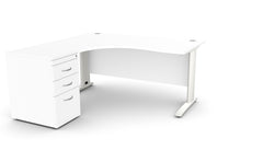 Kirjutuslaud THEO CORNER SET 160 x 160 cm, sahtliblokiga