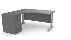 Kirjutuslaud THEO CORNER SET 160 x 160 cm, sahtliblokiga