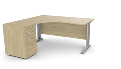 Kirjutuslaud THEO CORNER SET 160 x 160 cm, sahtliblokiga