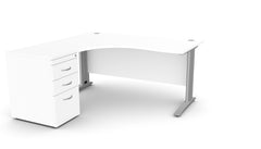 Kirjutuslaud THEO CORNER SET 160 x 160 cm, sahtliblokiga