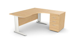 Kirjutuslaud THEO CORNER SET 160 x 160 cm, sahtliblokiga