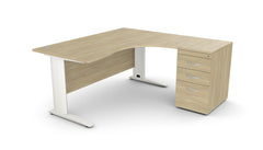 Kirjutuslaud THEO CORNER SET 160 x 160 cm, sahtliblokiga