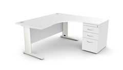 Kirjutuslaud THEO CORNER SET 160 x 160 cm, sahtliblokiga