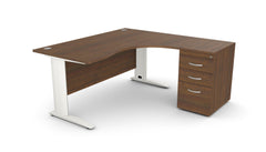 Kirjutuslaud THEO CORNER SET 160 x 160 cm, sahtliblokiga
