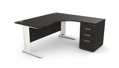 Kirjutuslaud THEO CORNER SET 160 x 160 cm, sahtliblokiga