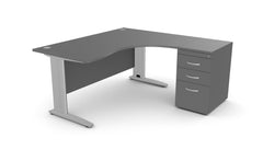 Kirjutuslaud THEO CORNER SET 160 x 160 cm, sahtliblokiga