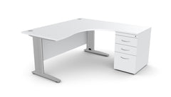 Kirjutuslaud THEO CORNER SET 160 x 160 cm, sahtliblokiga