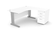 Kirjutuslaud THEO CORNER SET 160 x 160 cm, sahtliblokiga