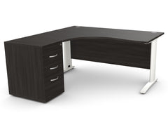 Kirjutuslaud THEO CORNER SET 160 x 160 cm, sahtliblokiga