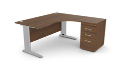 Kirjutuslaud THEO CORNER SET 160 x 160 cm, sahtliblokiga
