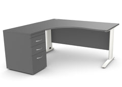 Kirjutuslaud THEO CORNER SET 160 x 160 cm, sahtliblokiga