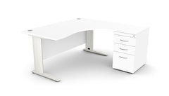 Kirjutuslaud THEO CORNER SET 160 x 160 cm, sahtliblokiga