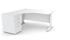 Kirjutuslaud THEO CORNER SET 160 x 160 cm, sahtliblokiga
