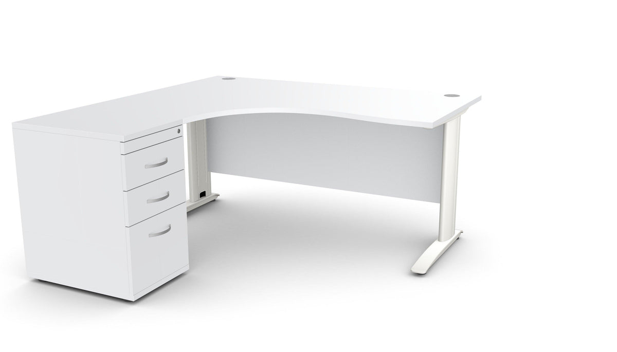 Kontorilaud THEO CORNER SET 160 x 160 cm, sahtliboksiga