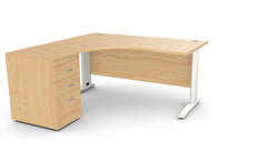 Kirjutuslaud THEO CORNER SET 160 x 160 cm, sahtliblokiga