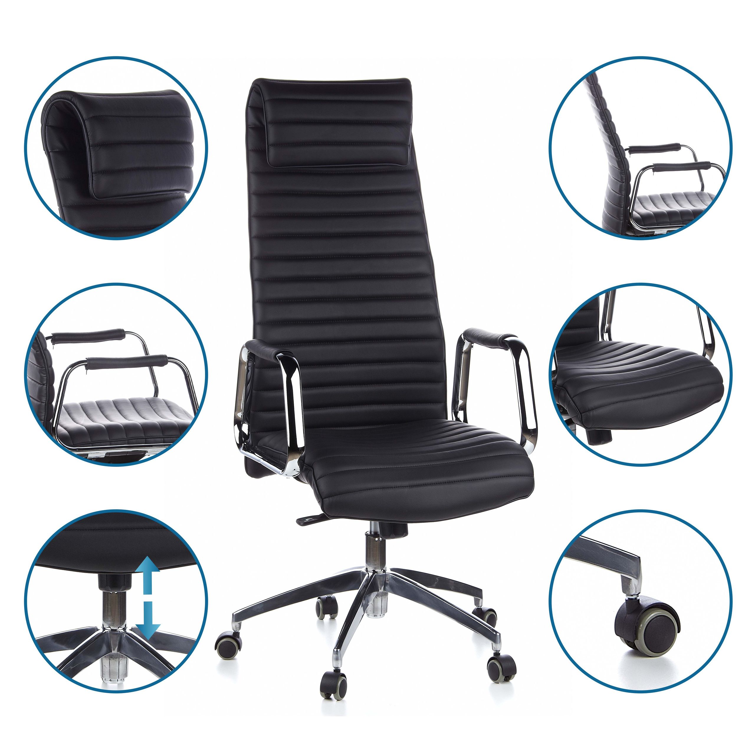 Kontoritool ASPERA Nappa Leather Luxus, must