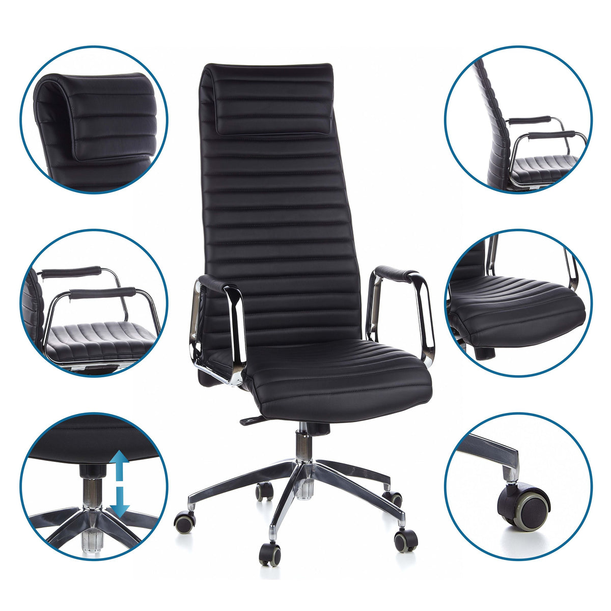 Kontoritool ASPERA Nappa Leather Luxus, must