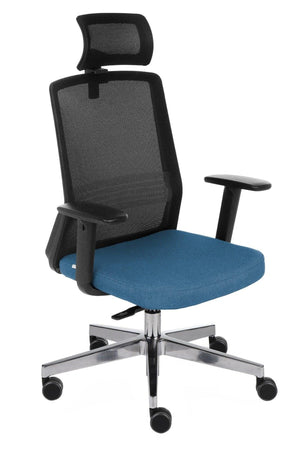 Kontoritool COCO HD Medley Black | WH | Chrome – Sinine md03 / hall