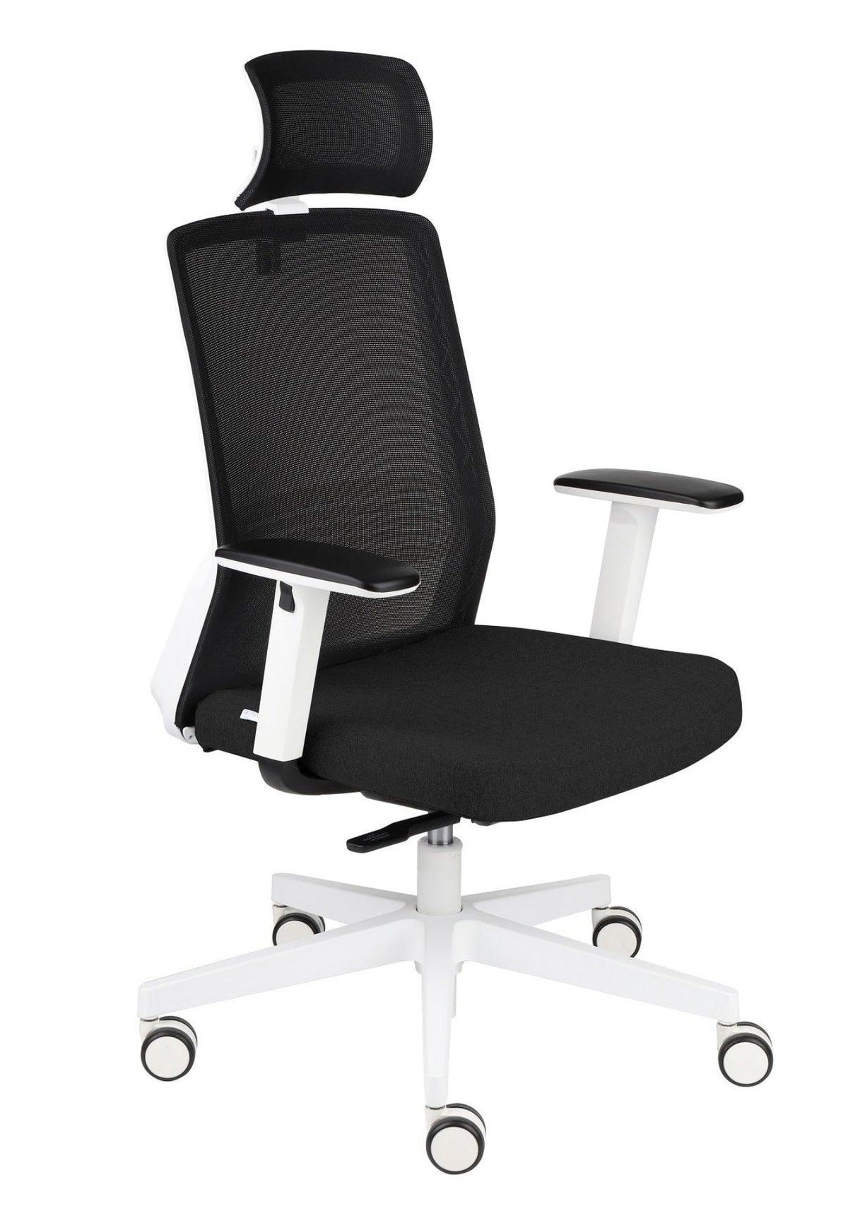Kontoritool COCO HD Medley Black | WH | Chrome – Must md01 / Valge