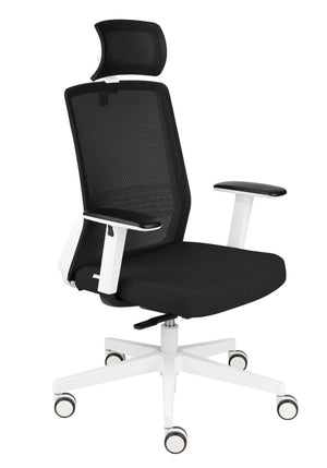 Kontoritool COCO HD Medley Black | WH | Chrome – Must md01 / Valge