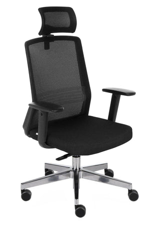 Kontoritool COCO HD Medley Black | WH | Chrome – Must md01 / hall