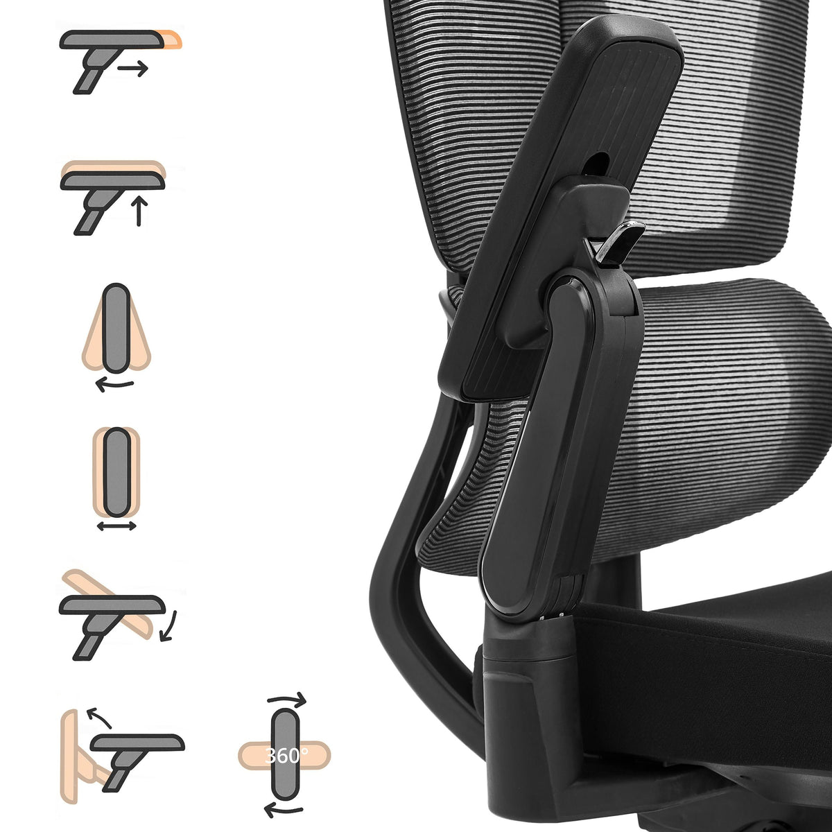 Kontoritool ERGOFLEX GEN3, must