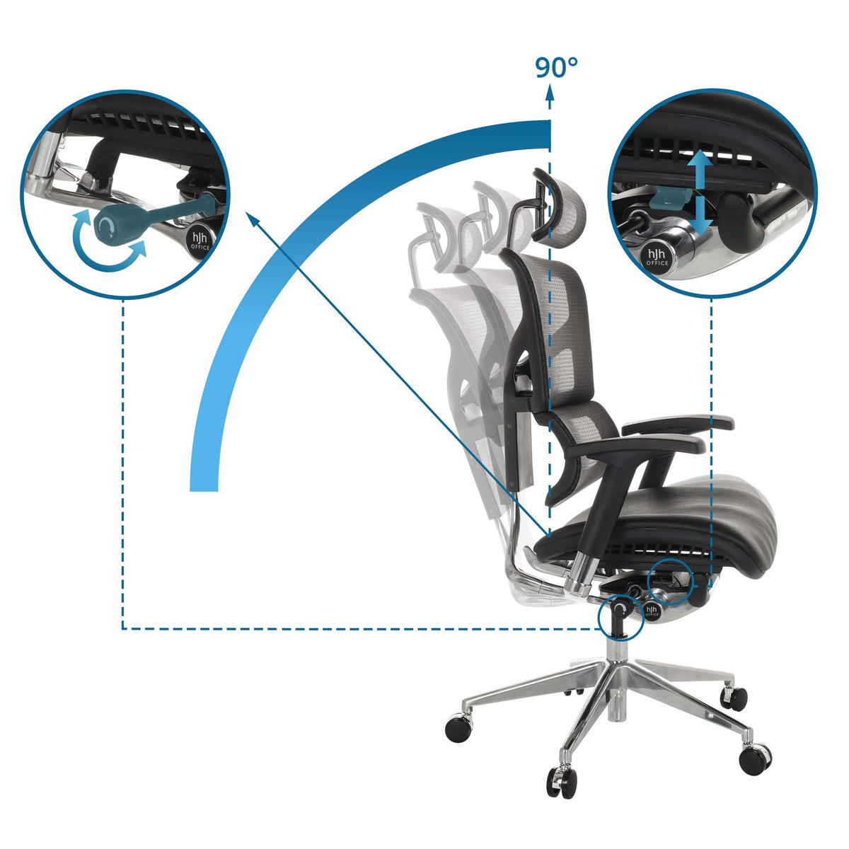 Kontoritool ERGOFLEX LEATHER, must