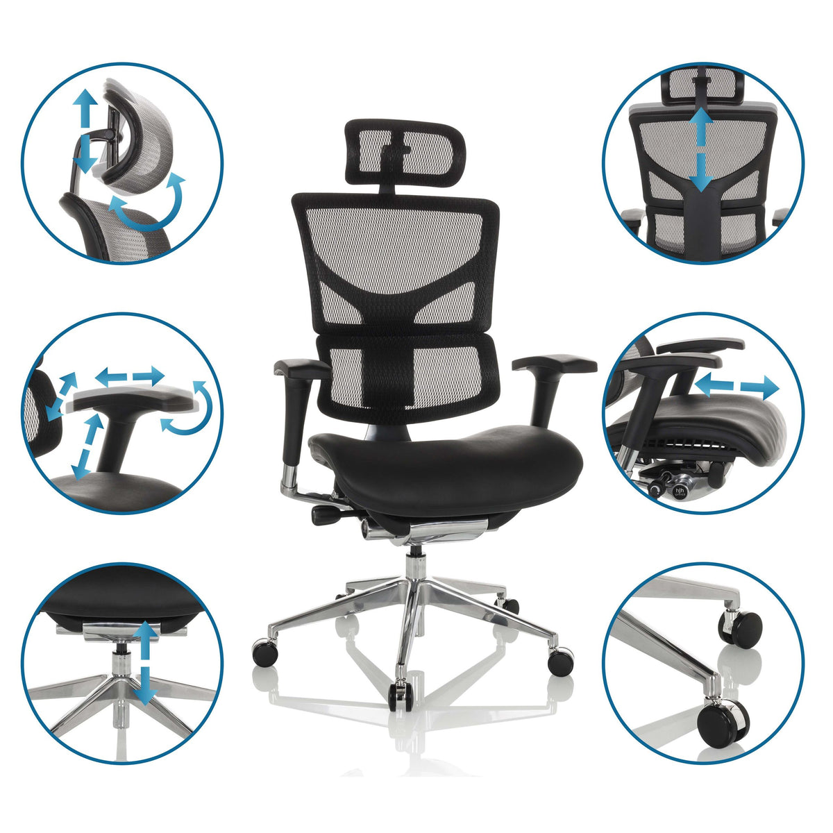 Kontoritool ERGOFLEX LEATHER, must