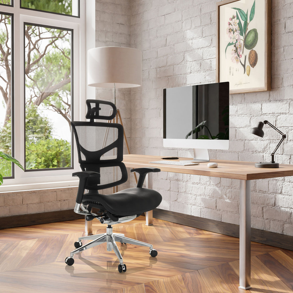 Kontoritool ERGOFLEX LEATHER, must